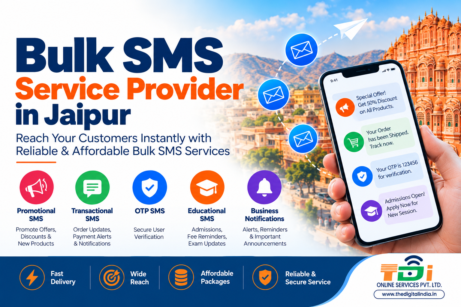Bulk SMS Service Provider in Jaipur – TDI Online Services